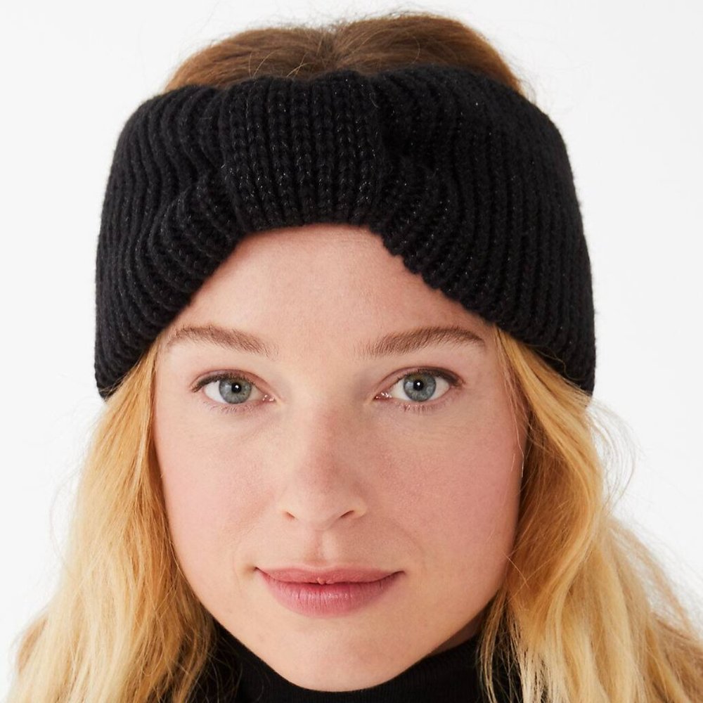 kate spade Black Knit Bow Headband
